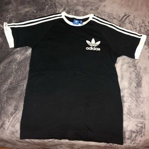 Addias 3 Black & White Stripe Tee